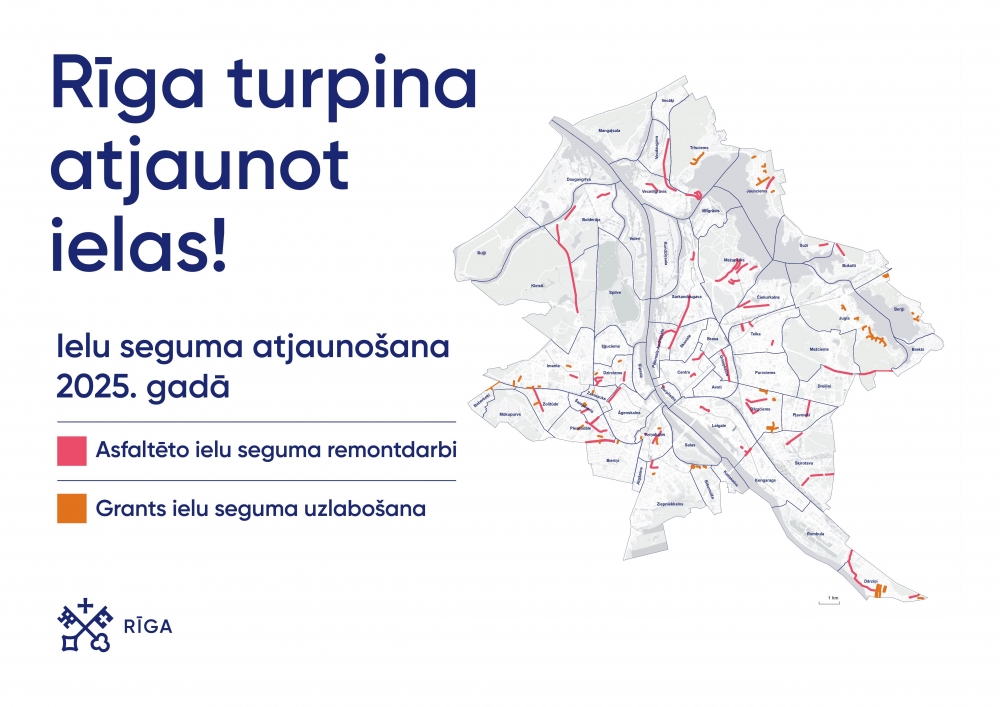 Rīga turpina vērienīgi atjaunot ielas: šosezon remontdarbi noritēs 112 brauktuvēs Rīga turpina vērienīgi atjaunot ielas: šosezon remontdarbi noritēs 112 brauktuvēs